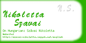 nikoletta szavai business card